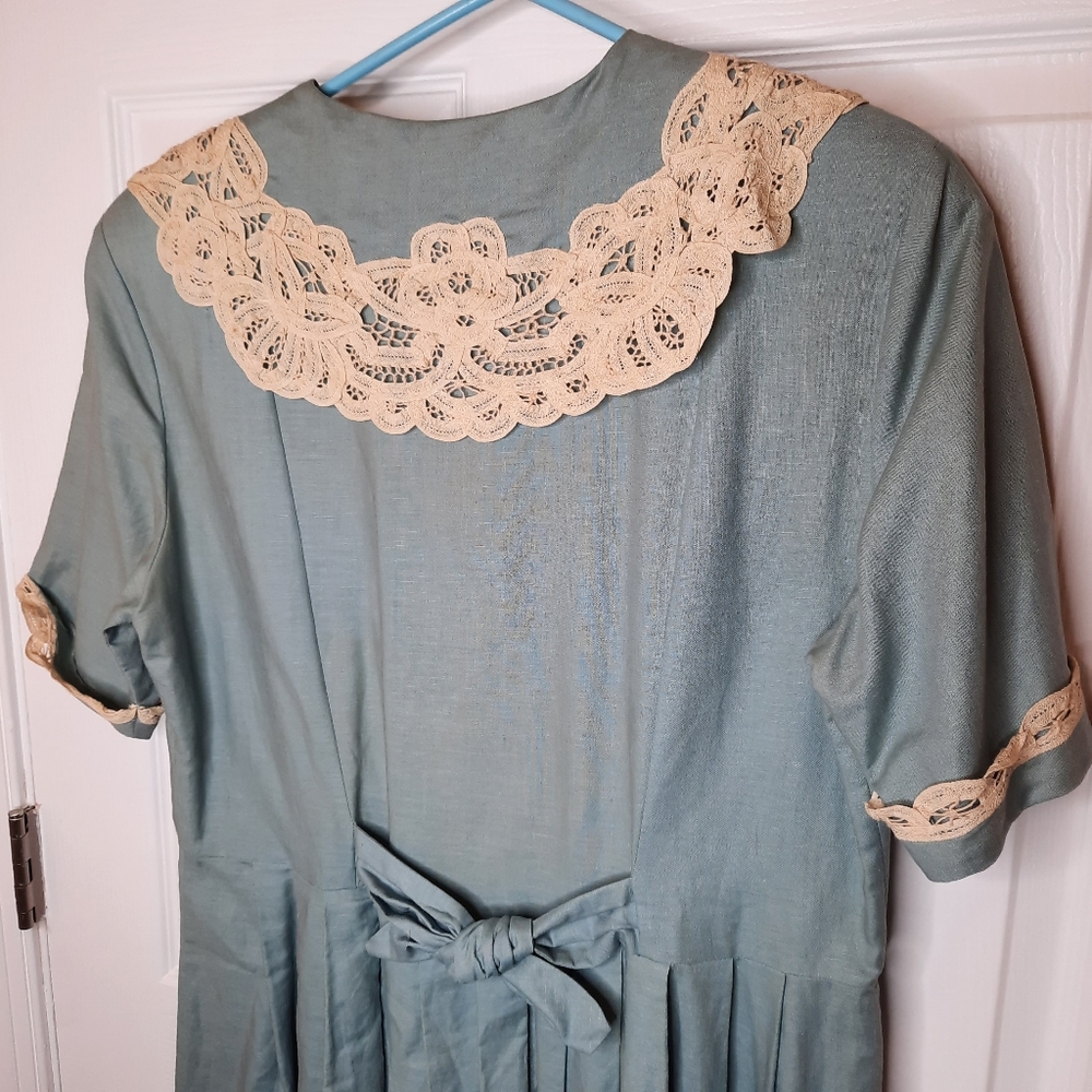 Laura Ashley size 12 vintage blue long dress - Picture 7 of 8